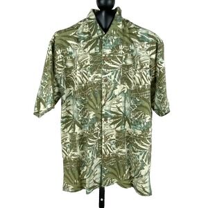 NEW Half Moon Bay Short Sleeve Shirt Mens M Linen Blend Tropical Button Up Soft